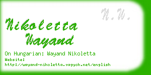 nikoletta wayand business card